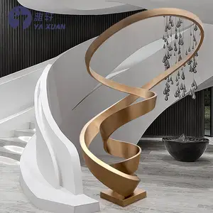 आधुनिक इनडोर लैंडस्केप सार मुड़ रिबन सजावट धातु कला सजावट शिल्प स्टेनलेस स्टील मूर्तिकला