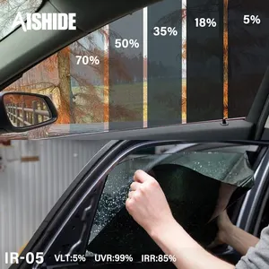 Aishide UV Blocking Solar Sun Control Film 6 Years Car Window Tint Film VLT5% Constant Color Nano Ceramic Window Film