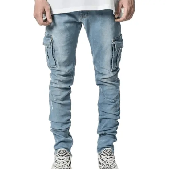 2022 wholesale new design Trendy fashion Multi pkt skinny mens denim jeans