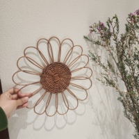 12 pouces Boho Vintage rotin naturel tissé chargeur assiettes pays frange Table tapis tampons osier décoration murale pour salle à manger maison rétro