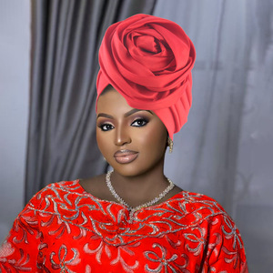 Donne etniche fiore turbante cappello poliestere accessori <span class=keywords><strong>per</strong></span> <span class=keywords><strong>capelli</strong></span> <span class=keywords><strong>per</strong></span> le signore del partito copricapo stile africano Bandana - Product Image 4