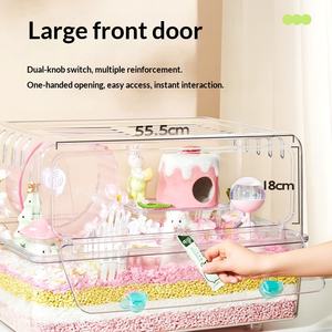 <span class=keywords><strong>Cage</strong></span> panoramique transparente empilable extra-large Yee Golden pour hamsters syriens et rats de compagnie, idéale pour l'élevage de petits animaux. - Product Image 2