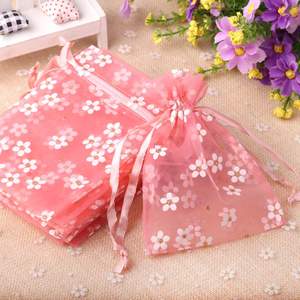10x14cm <span class=keywords><strong>Organza</strong></span> haute densité imprimé fleurs mignonnes <span class=keywords><strong>parfum</strong></span> bijoux cadeaux sacs de rangement - Product Image 3