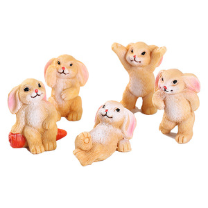 Adorable Famille de Lapins Miniatures en Résine, Ornement de Jardin 44mm, Figurines Décoratives Intérieures et Extérieures pour la Décoration de Plantes - Product Image 5