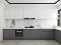 Armoire de cuisine linéaire de style moderne simple et élégant, conception personnalisable pour les maisons modernes