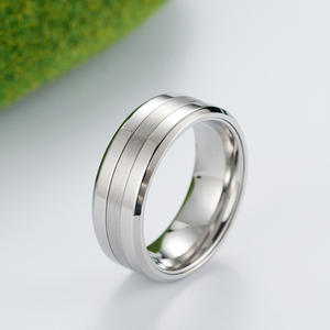 Men's Matte Titanium Steel <b>Ring</b> Geometric Design Steel Black Daily Wear Jewelry K-R303 - Product Image 3
