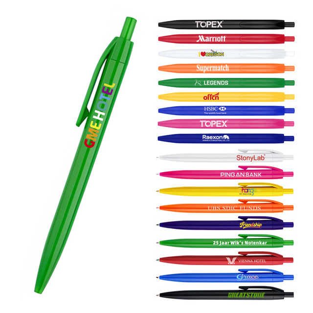 New Style Retractable Ballpoint Pen for Girls Logo Design Smooth Writing 1.0mm Plastic Printer Pens Sports Body Type