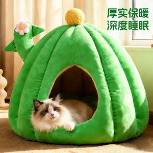 Cactus cat house, semi-enclosed, winter warm, removable and washable, suitable for all seasons, dog house, pet <b>bed</b> - Product Image 1