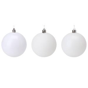 Sphère en plastique blanc brillant/mat diamantée 14CM ASS. - Product Image 1