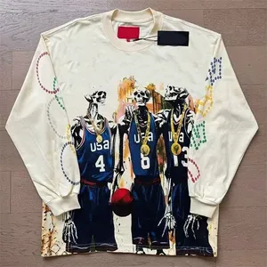 Nuove T-shirt Lunghe Traspiranti e Comode, Classici di Moda con Grafiche, in Acetato EL Luminoso, Scollo a V, Manica Corta, da Uomo, 300 Grammi - Product Image 2