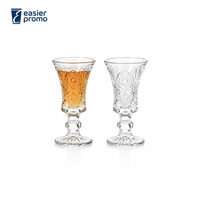 Élégantes coupes à shot en verre gaufré vintage de 1 oz pour whisky et spiritueux