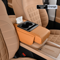 Interior Mobil Kulit Premium Terlaris dengan Bantalan Sandaran Tangan yang Ditinggikan, Dilengkapi Kotak Tisu dan Kompartemen Penyimpanan