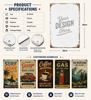 Letreros Decorativos de Aluminio Envejecido Estilo Vintage, Placas de Metal Retro para Decoración de Pared en Bares, Cafés, Garajes y Hogares