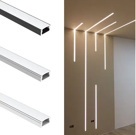 Cabinet Led Strip Light Intégré 3500k Fente de lampe dissimulée En forme de U En Alliage D'aluminium Led Strip Light Aluminium Profile Light Strip
