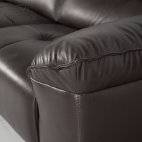 Nouveau canapé de salon WINMAX S139 moderne carré en cuir véritable trois places avec garantie d'un an pour une utilisation en hôtel et en villa