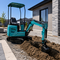 Mini-excavatrice hydraulique multifonction de 1,2 tonne, chenilles en caoutchouc, bras oscillant robuste, accessoires en option pour le creusement de fossés et de tranchées