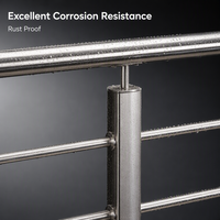 Barre de balustrade moderne en acier inoxydable pour intérieur et extérieur