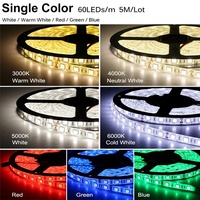 5050 LED bande lumineuse DC12V IP65 bande lumineuse étanche rvb bandes flexibles 60led/m blanc chaud blanc bleu vert rouge 5 m/lot