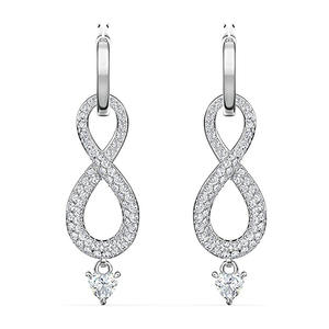 Boucles d'oreilles en or blanc E2046 avec diamants ronds taille brillant couleur D, bijoux de luxe naturels pour femmes, pour mariage - Product Image 5