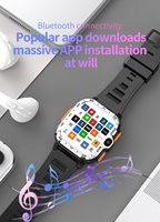 Montre connectée 4G LTE Android 64 Go unisexe, écran OLED carré, IP67, écran tactile, réponse aux SMS, WiFi, caméra, appel vidéo, GPS, suivi d'activité physique
