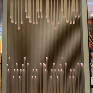 Conception lumineuse modulaire personnalisée en usine Panneau mural à fond cannelé Panneaux lumineux en fibre de <span class=keywords><strong>bambou</strong></span> avec lumières LED - Product Image 5
