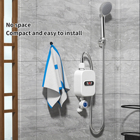 Chauffe-Eau Instantané Électrique 220V pour Salle de Bain et Cuisine avec Robinet Douchette et Affichage de Température