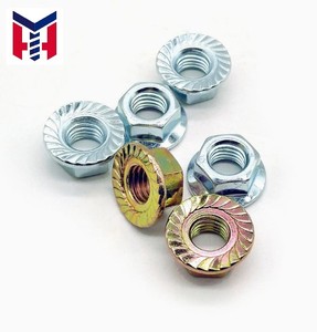 Écrous à bride galvanisés, écrous à bride hexagonaux antidérapants, écrous intégrés avec <span class=keywords><strong>rondelle</strong></span> zinguée couleur, M3M4M5M6M8M10M12M14M16 - Product Image 2