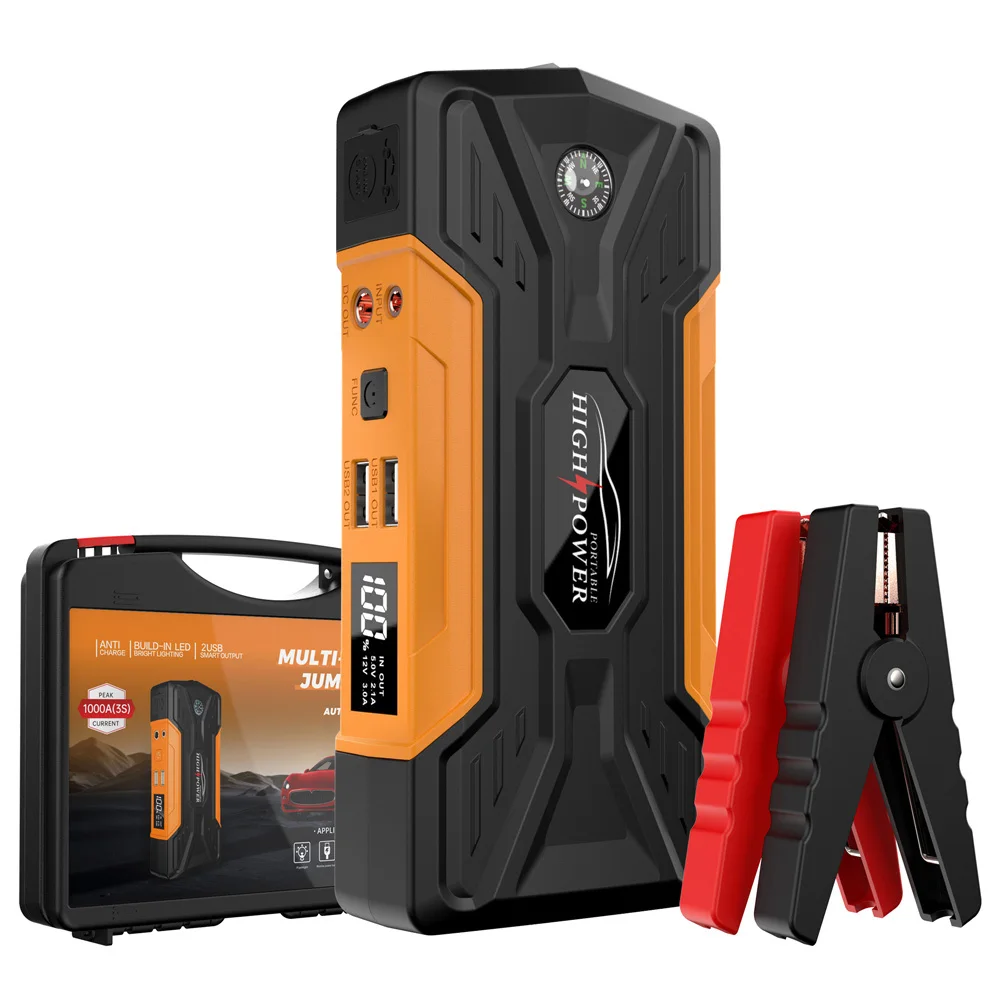 Rugged Geek 18000Mah 1000A 12V Portabel Powerbank Jump Starter dengan LCD Car Jump Start