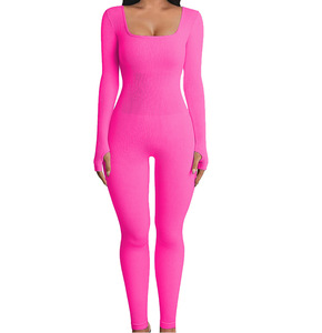 <span class=keywords><strong>Combinaison</strong></span> de yoga côtelée longue pour <span class=keywords><strong>femme</strong></span> automne/hiver, <span class=keywords><strong>combinaison</strong></span> de course et de fitness à séchage rapide à manches longues - Product Image 6