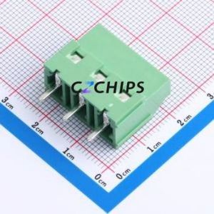 DB130V-7.62-3P-GN-S Screw Terminal Block Through hole Component (THT),P=7.62mm Connector 1x3P 7.62mm Green Through Hole - Product Image 2