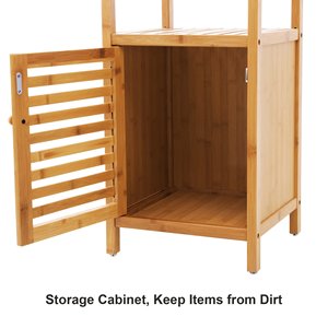 Support de rangement personnalisé d'usine avec porte <span class=keywords><strong>en</strong></span> bambou <span class=keywords><strong>Meuble</strong></span> <span class=keywords><strong>pour</strong></span> vasque de salle de bain Présentoir à 4 niveaux <span class=keywords><strong>en</strong></span> bambou - Product Image 5