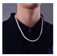Colliers personnalisés pour hommes en moissanite et diamant, argent sterling 925, plaqué or 18 carats, chaînes fines de luxe, collier ras du cou en forme de fleur