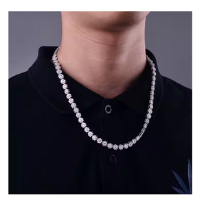 Collar de Diamantes Moissanite de Moda, Corte Esmeralda, Joyería Hip Hop, Alta Claridad, Lujo para Hombres y Mujeres - Product Image 5