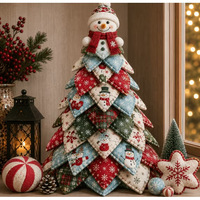 Kit DIY Arbre de Noël en Tissu Matelassé – Ensemble de Couture Artisanale en Patchwork pour Décoration de Table de Noël Faite Main pour les Amateurs de Créations Artisanales