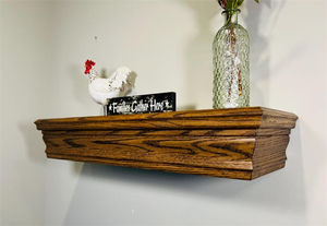 رف تخزين مخفي للأسلحة والأشياء الثمينة مثبت على الحائط بطول 24 بوصة، بلون الجوز الداكن، حامل أسلحة تكتيكي بحجرة مخفية - Product Image 3