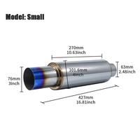 Knalpot Lurus Otomatis Stainless Steel Biru Terbakar Peredam Suara 2.5 inci Inlet 3 inci Outlet Knalpot Balap Lurus untuk Mobil Universal