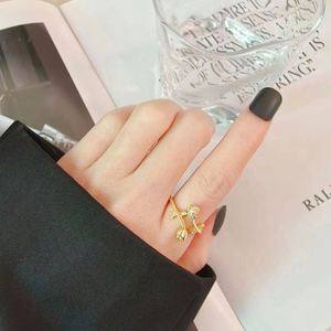 Gold Silver Plated Flower Shaped Hollow Irregular Geometric <b>Opening</b> <b>Ring</b> Sparkle Micro Pave Zircon Rose Flower <b>Rings</b> Anillo De - Product Image 2