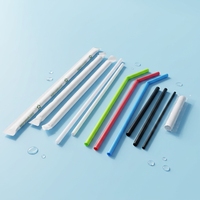 Fantaisie 9mm Décorations En Plastique Pailles Artistique Jetable Boba 200mm pour Ce Tube De Boisson Jetable De Machine Colorée Avec Paille