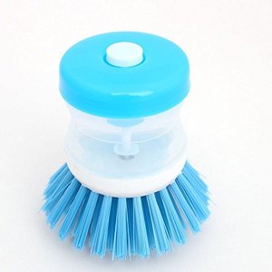 Wholesale Mini Household Kitchen Cleaning <b>Brush</b> Soft Bristle Dish Soap Dispensing Palm Scrubber Eco-Friendly PP Material Pot - Product Image 1