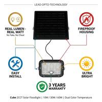 Projecteur LED solaire extérieur IP65, 150LM/W super lumineux, différents modes de fonctionnement pour l'éclairage extérieur des murs, des jardins, des fermes