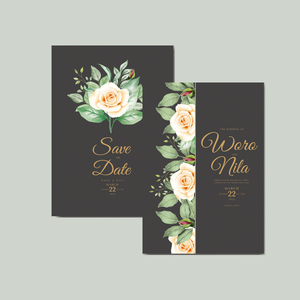 Carte d'invitation de mariage personnalisée de luxe avec logo en feuille d'or - Product Image 3