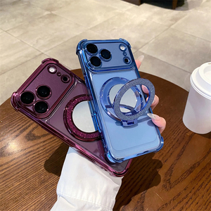 เคสโทรศัพท์แบบมีวงแหวนติดกระจกกลิตเตอร์หรูหราสำหรับ iPhone 18Pro Max 17 Air 16 15 Plus 14 13 12 11 พร้อมฝาครอบชุบเคลือบ - Product Image 2