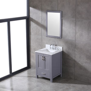 Meuble-lavabo moderne haut de gamme autoportant de 24 pouces avec vasque en céramique et caractéristiques résistantes à l'eau - Product Image 6