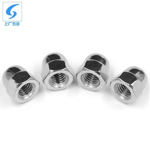 DIN 1587 304 in acciaio inox noce acorno M10 filo imperiale zinco placcato lucido finitura unlosing tappo a cupola esagonale rotondo dado - Product Image 4