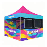 Tente Pop-Up Oxford 10x10FT Sunshine pour Expositions et Salons Professionnels, Robuste, Portable, avec Parois Latérales, Protection Imperméable, Logo Personnalisé