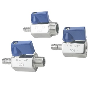 Valvola a sfera manuale <span class=keywords><strong>mini</strong></span> in acciaio inox 304 da 1/4'' - Connettore rapido NPT maschio per tubo, design sanitario, 1000 PSI - Product Image 3