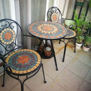 <span class=keywords><strong>Mosaico</strong></span> Giardino Balcone <span class=keywords><strong>Tavolo</strong></span> E Sedia A tre Pezzi Outdoor Patio Terrazza Per Il Tempo Libero di Sollevamento Piccolo cucchiaio di Caffè Set Da Tavola - Product Image 4