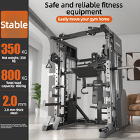 Machine Smith Professionnelle Tout-en-un avec Rack de Musculation à Double Pile de Poids pour Entraînement Complet du Corps