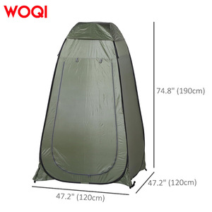 Tente de douche portable imperméable Woqi 120x120x190cm, simple couche, vert militaire, pour camping et plage, vestiaire - Product Image 4