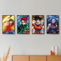 Affiches à impression personnalisée 3D, personnage de dessin animé, effet 3D, feuille lenticulaire, image avec cadre